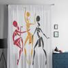 African Beautiful Women White Tulle Sheer Curtains for Living Room the Room Bedroom Kitchen Decoration Voile Organza Curtains
