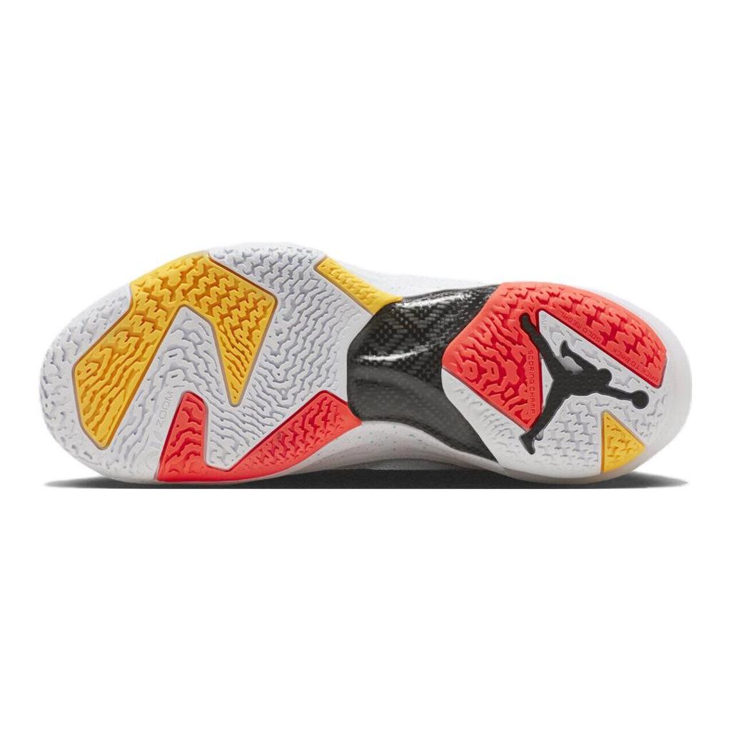 Jordan Air Jordan 37 'Guo Ailun Slip Resistant Anti Kick Cushioning Mid Top Children's Basketball Shoes White Black FJ4495-130