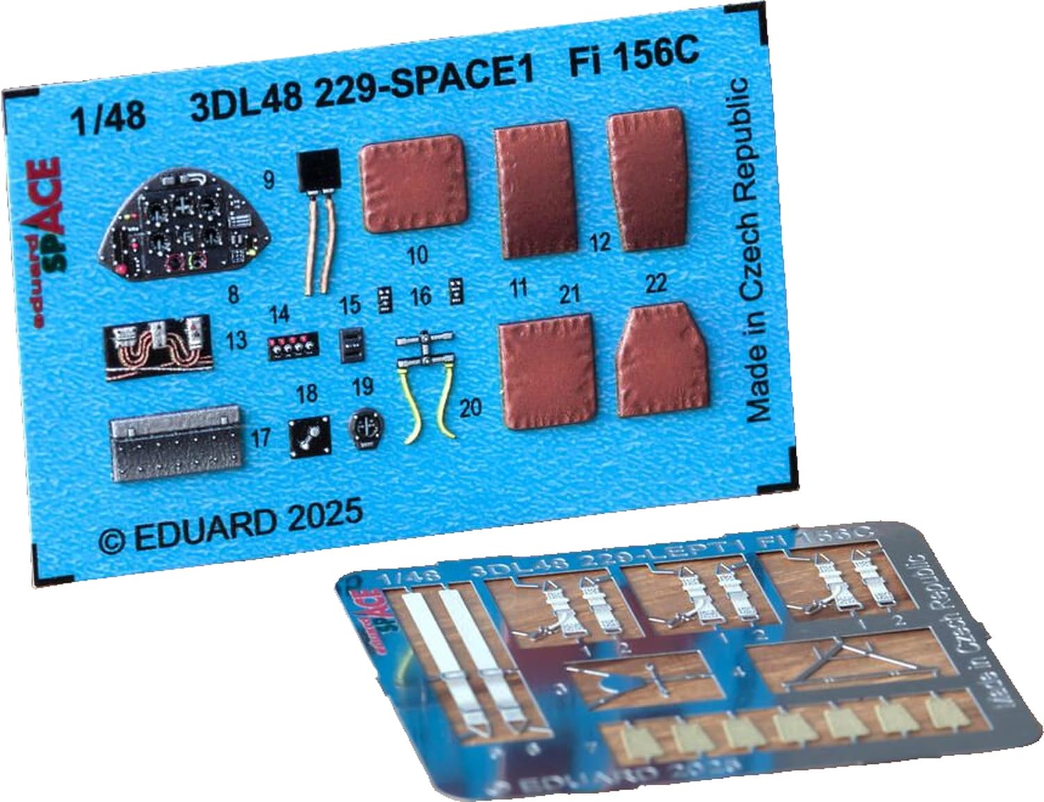 

Eduard 1/48 Серия «Космос» Fi156C Storch Интерьер Набор 3D-декалей и фототравления (для Тамии) Декали для пластиковой модели EDU3DL48229 (Самолет)