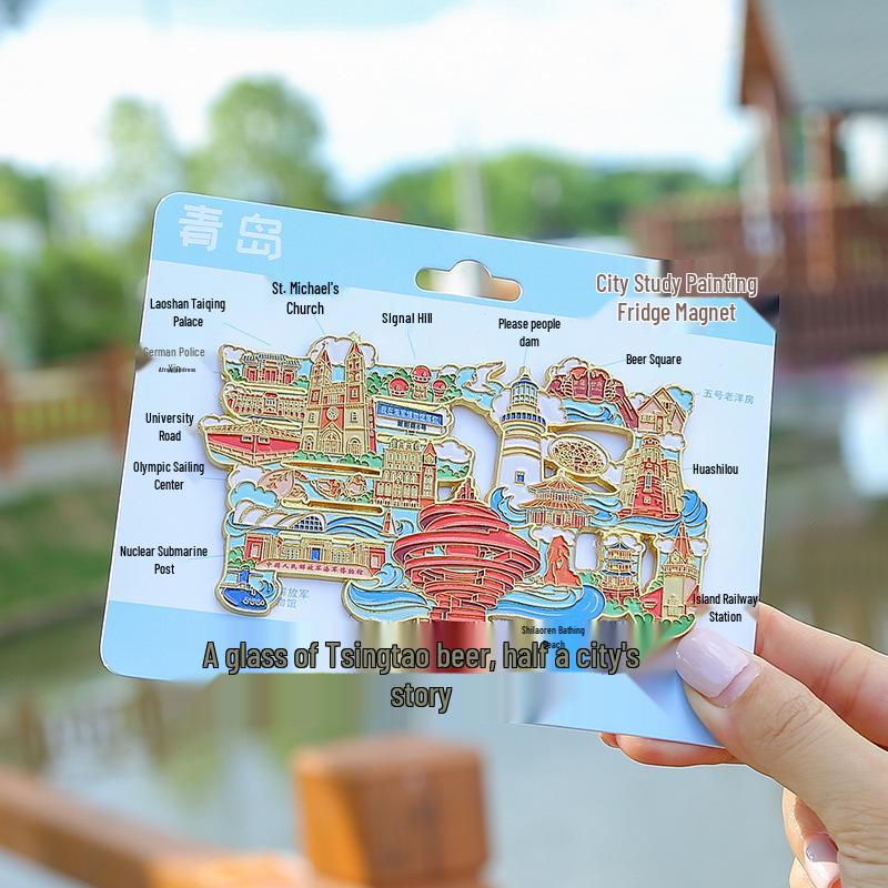 Shandong City Travel Souvenir Metal Refrigerator Magnet