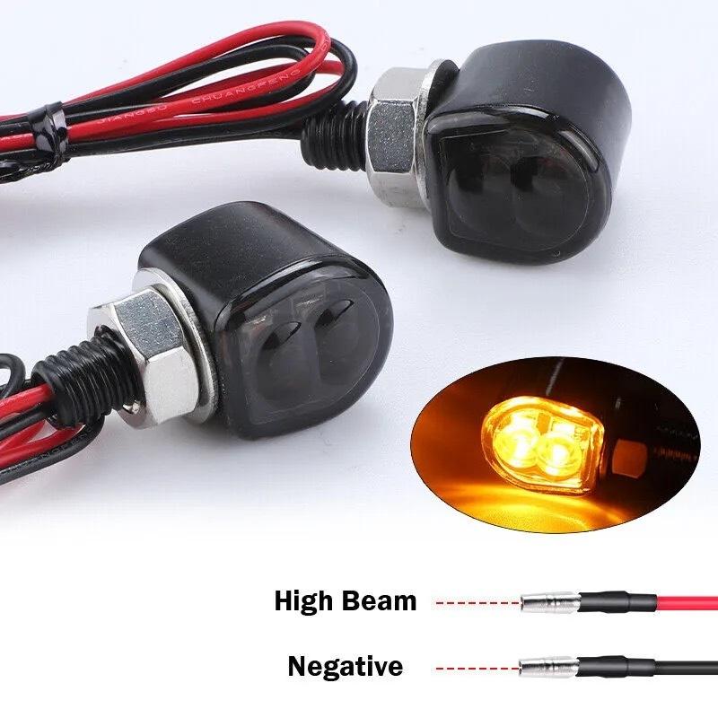 E Marked M8 Mini Motorcycle Turn Signal Light Indicator 12V Amber LED Signals Blinker Winker Lamp For Cafe Racer Bobber Honda