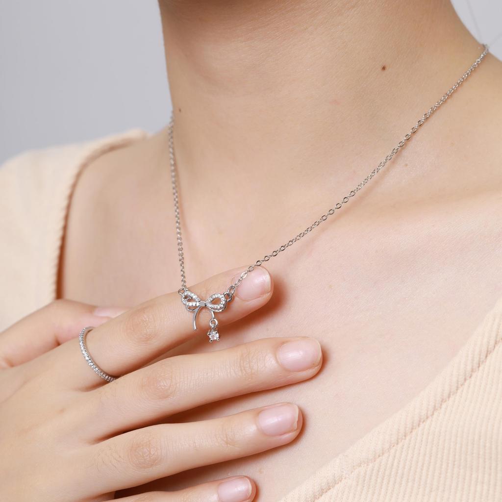 Beliebt Verstellbar Großartig für Jeden Tag Großartig als Geschenk [Tasiso] Damen Halskette, Länge, Anhänger, Elegant, Silber, Accessoire, Stilvoll, Hypoallergen,