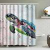 Bright Tiled Turtle Bath Mat Shower Curtain Set Waterproof Decorative Home Decor 3D Printed Bathroom Rug White Green Blue Pink Y