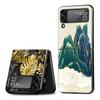 Ginkgo Biloba L. Flower Luxury Gold Foil Art Case for Samsung Galaxy Z Flip3 5G Flip4 Black Hard Phone Cover Flip 3 Shell Zflip3