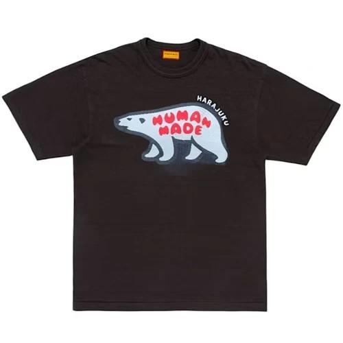 HUMAN MADE Stores Exclusive Animal Graphic T-Shirt Harajuku Polar Bear Black Unisex T-Shirt XXXL