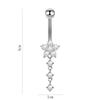 8-Piece Butterfly Stainless Steel Navel Piercing Set: Elegant High-End Body Jewelry