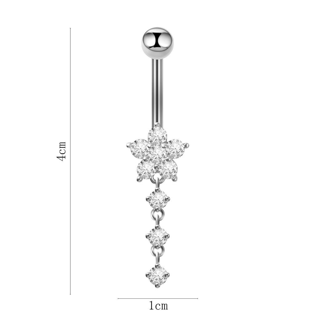 8-Piece Butterfly Stainless Steel Navel Piercing Set: Elegant High-End Body Jewelry