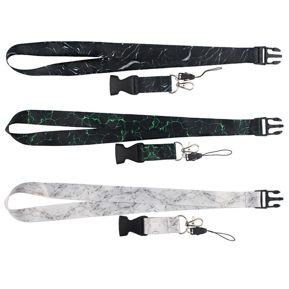 Marble Pattern Phone Lanyard ID Card Holder Neck Strap Mobile Phone Key Chain