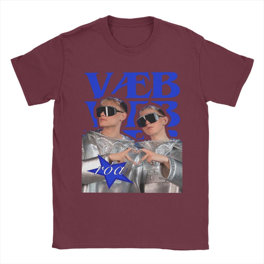 Men's Vaeb Róa VÆB ROA Eurovisions 2025 T Shirt Cotton Tops Vintage Short Sleeve Round Neck Tees New Arrival T-Shirt