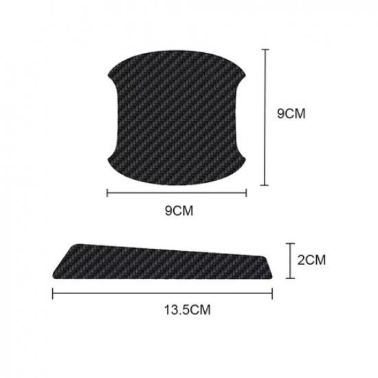 3D Carbon Fiber Car Door Handle Protector Anti Scratch Sticker Auto Accessories