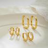 Fashion Gold Color U-shape Hoop Earrings for Women Dainty CZ Zircon Mini Circle Huggie Hoops Set Cartilage Zircon 3pair