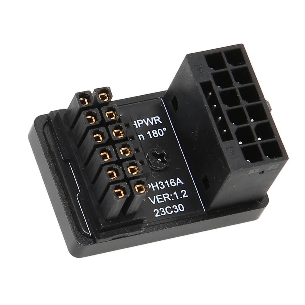 GPU PCIe Connector 600W 12V HPWR 16P To 16P Male To Female 180 Degrees GPU Power Adapter Board for Desktop Computer