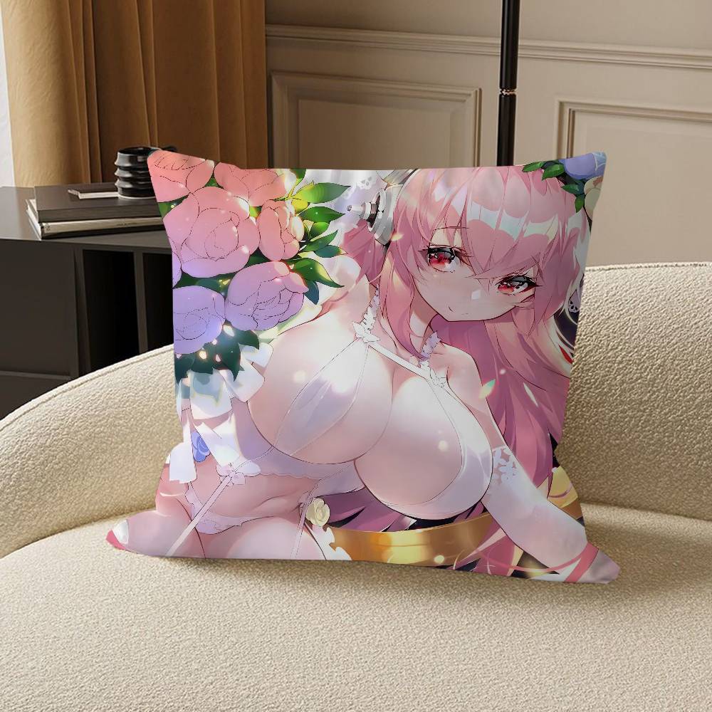 

S-Super S-Sonico Наволочки Мультяшный Диван Декоративный Дом Двусторонняя Печать Короткий Плюш Милая Наволочка 12x12Inch