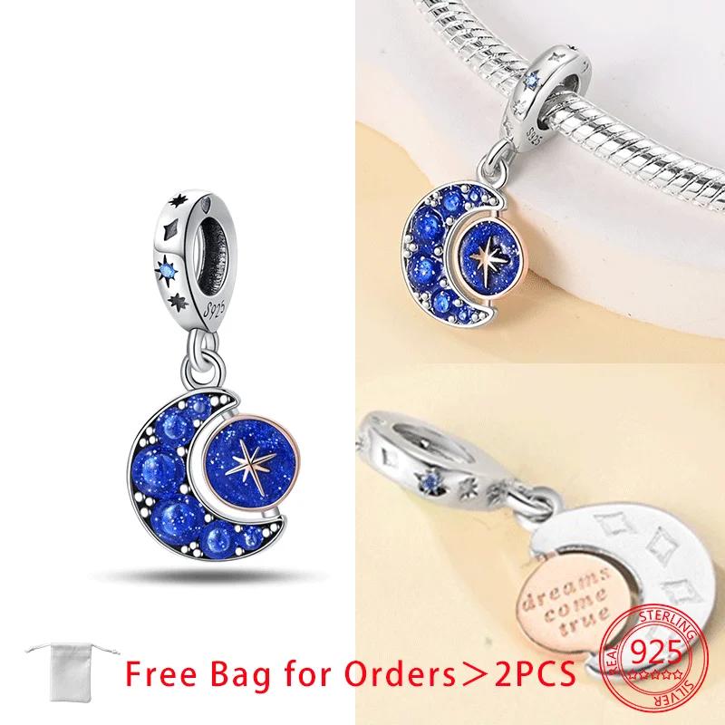 Sun Moon Star Astronaut Charms Beads Copper Zircon Pendant Fit Diy Original Bracelet Necklace Fine Jewelry Birthday Gift