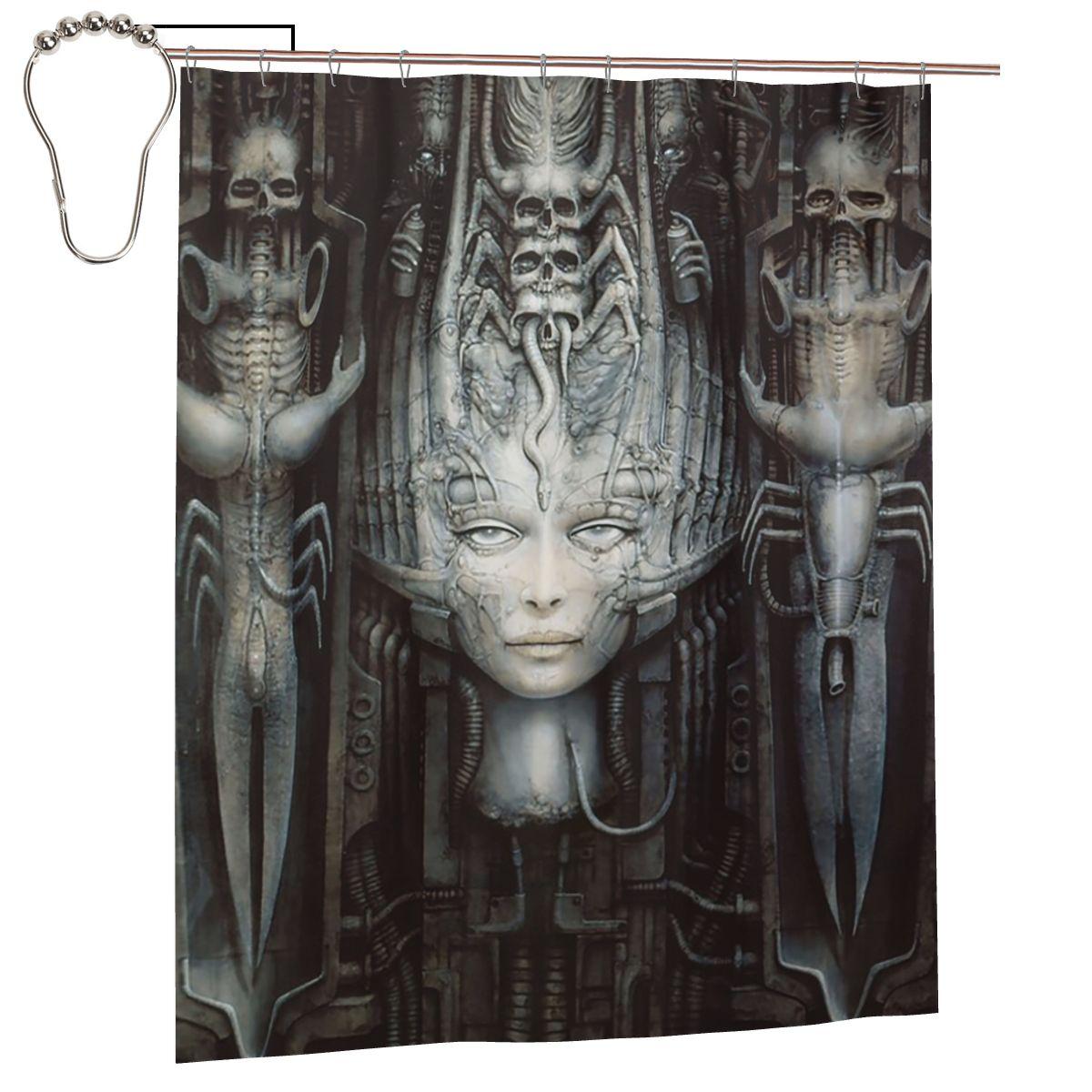 

Hr Giger - Li - Painting Shower Curtain Bathroom Polyester Waterproof Bath Curtains With Hooks W60H190(CM)-1 Pcs