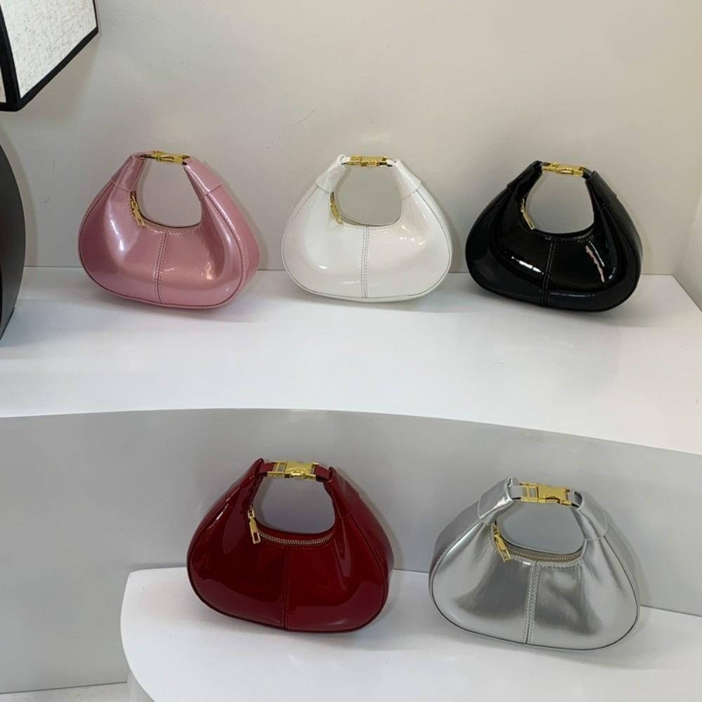 Y2k Half-moon Crescent Bag Simple Women's Coin Purses Trendy Pu Leather Handbag  Minimalist