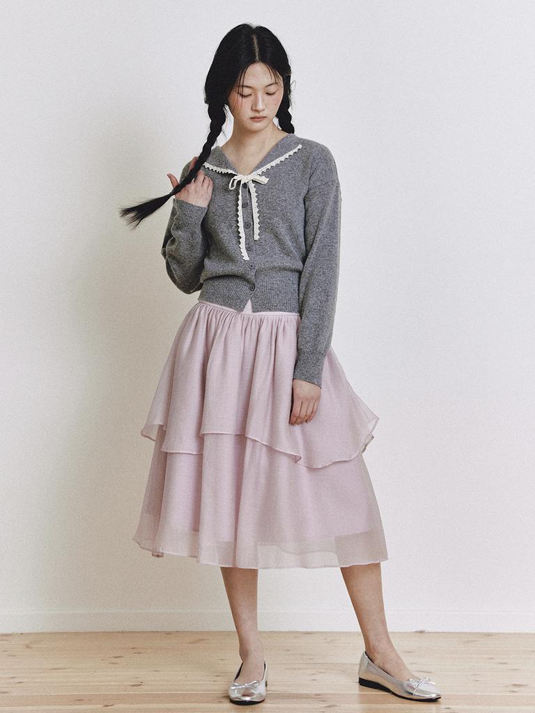 GANISONG Petal Tiered Skirt_Violet