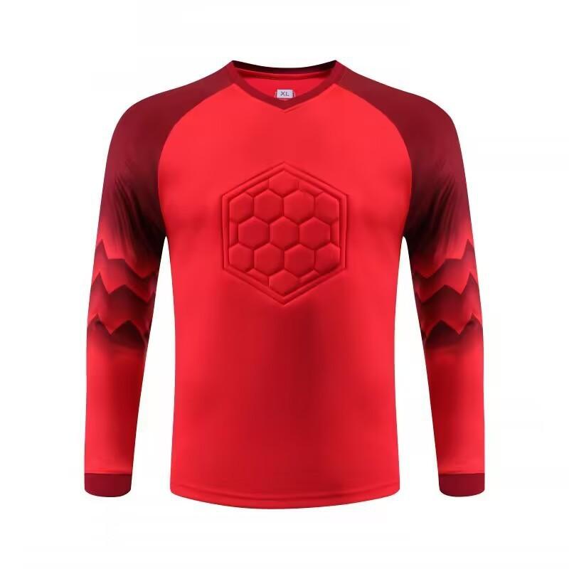 Unisex Long Sleeve Goalkeeper Jersey Set Adults Teens - Soccer Training Uniform In Fluorescent Green Red Navy Pink