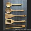 Teak Non-Stick Long-Handle Solid Wood Pan and Acacia Wood Kitchenware Set