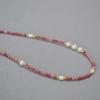Elegant Pale Pink Rose Quartz & Freshwater Pearl Layered Necklace