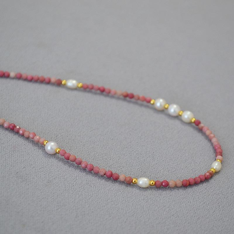 Elegant Pale Pink Rose Quartz & Freshwater Pearl Layered Necklace