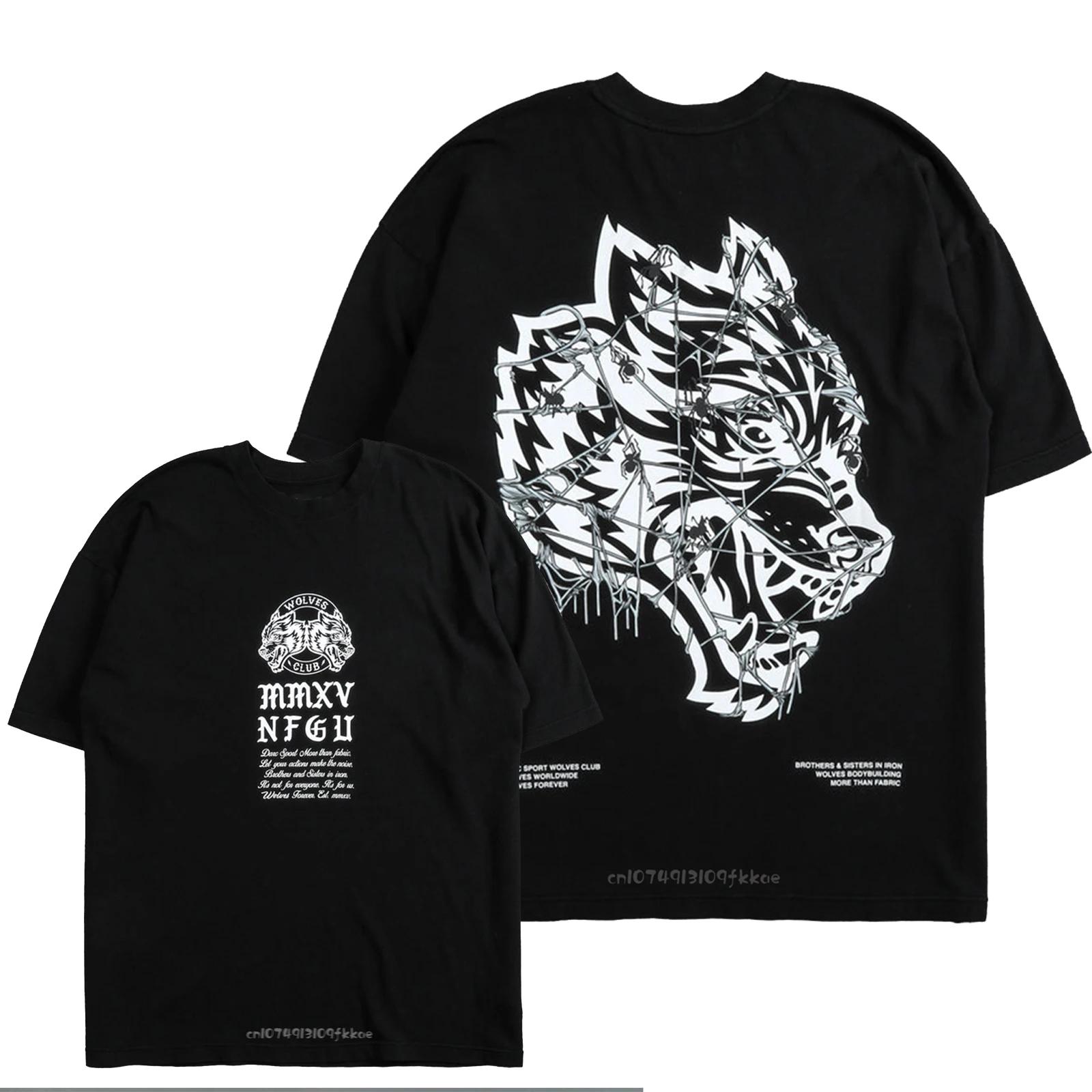 

Wolf Graphic Printed T Shirt Men Woman Short Sleeve Fashion T Shirt Summer Vintage O-Neck Oversized Cotton Streetwear Tshirt 4XL