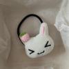 1/2Pcs Cute Strawberry Plush Bunny Hair Scrunchie Elastic Non-Slip Hair Tie Ponytail Holder Women Daily Hairstyle Accessories
