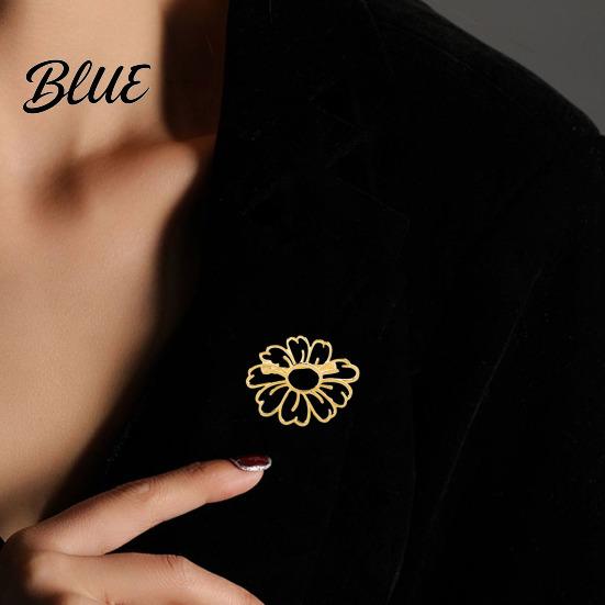 Multi-purpose Brooch Women Smooth Surface Hollow Sun Flower Design Lapel