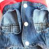 Pet Clothes Cowboy Denim Vest with Red Knitted Hat for 2Pcs
