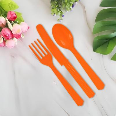 Orange Peel Assorted Plastic Cutlery Set 24 Count Durable and EcoFriendly Design Perfect Party Supplies For a Colorful Celebrat