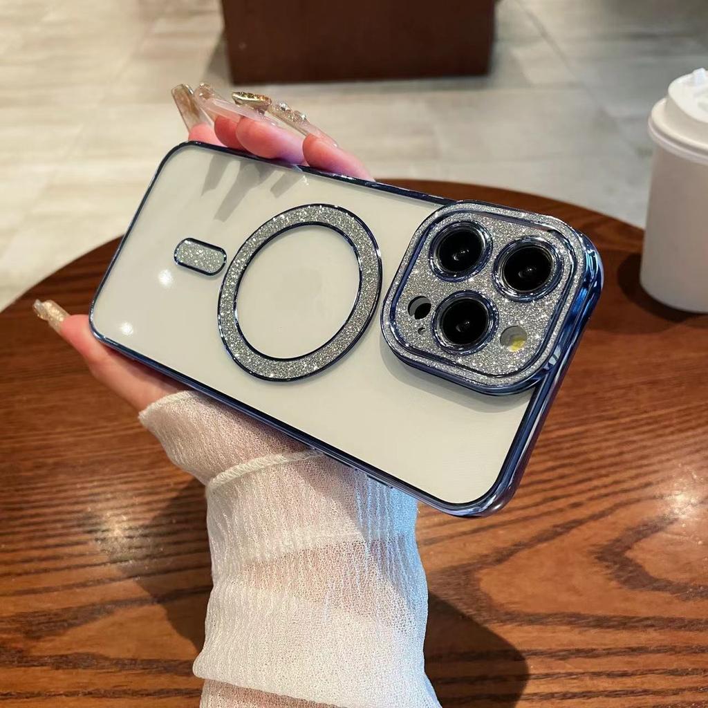 Verlauf Blitzpulver Magnetische Saugkraft Geeignet für Apple 16 Handyhülle IPhone 15 Diamant Linsenfolie 14 Transparent 13 Schutzhülle