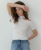 LUCIR ZU Cut Off Half-Turtleneck Knit (Ivory)