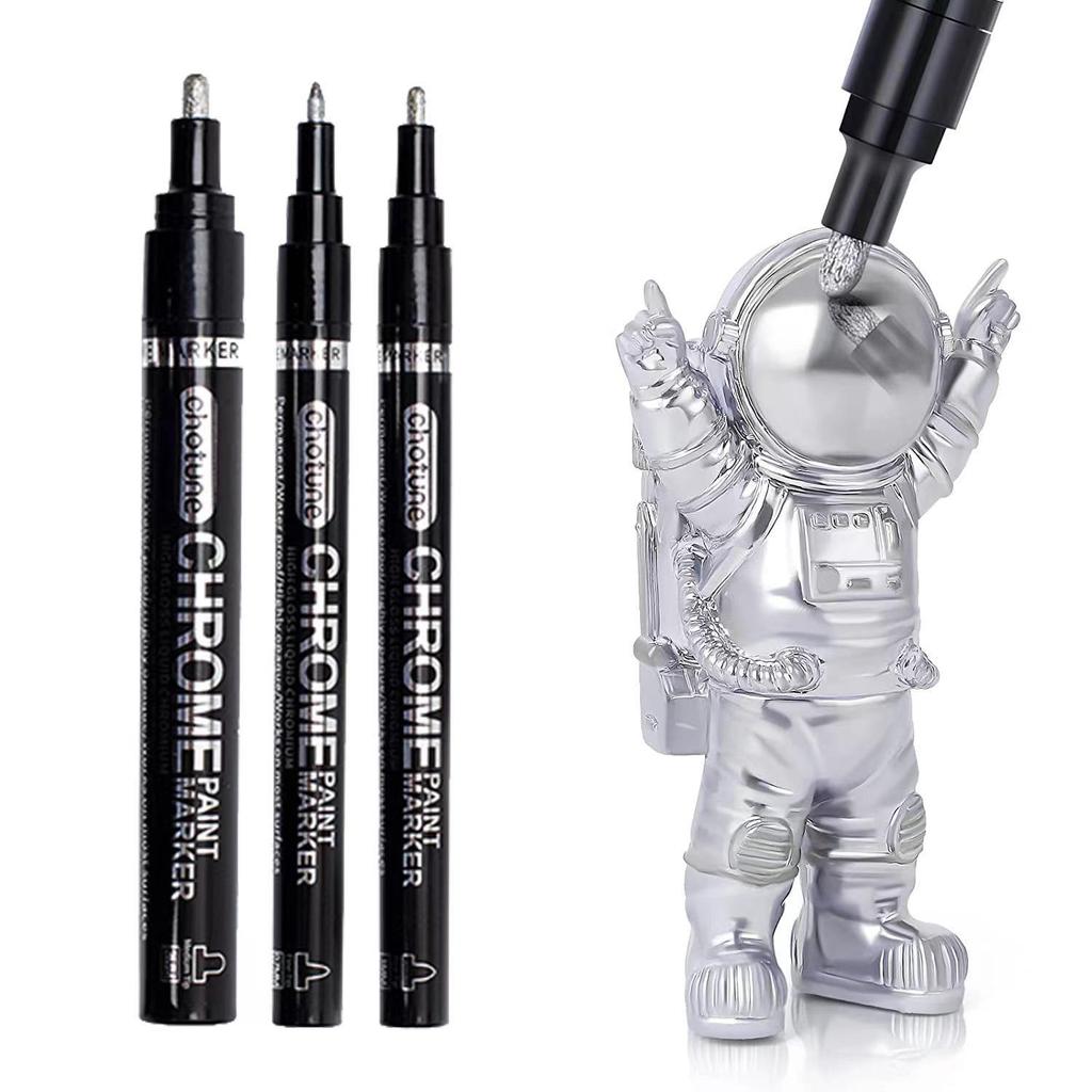 Reflective Chrome Silver Paint Marker Waterproof Highlight Pen