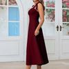 Stylish Women's Elegant Color Suspender Dress Long Dress