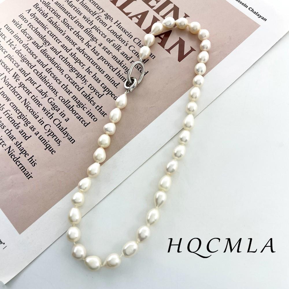 European American Cross-border Fashion Light Luxury Baroque White Freshwater Pearl Ball Chain Women s Necklace Qingdao
