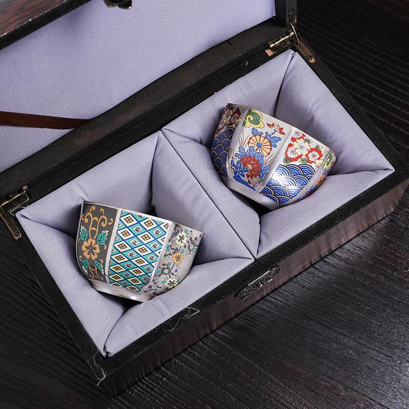 Hongyuetang Enamel Glazed Silver Inlaid Ceramic Master Teacup