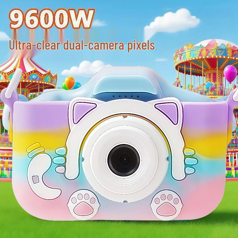 

HD Digital Children s Camera X2-MCM: Listen to Songs, Take Photos, Record Videos, Capture Life – Small, Cute, and Perfect for Campus Adventures.
