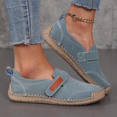 Zapatos de Mujer Retro Rojos de Suela Plana Verano Casual Simples Cómodos Transpirables Puntera Redonda Versátiles Suela Blanda Zapatos Casuales