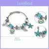 Ocean Theme Stainless Steel Beaded Bracelet With Starfish Sea Creatures For Women Summer Jewelry