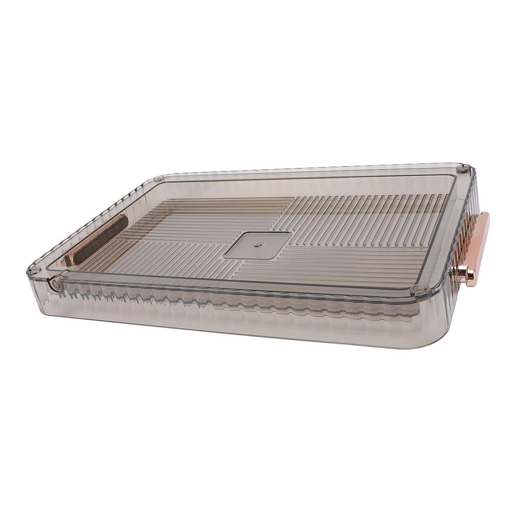 Drainage Tea Tray Plastic Large Capacity Multipurpose Transparent Serving Tray with Handles for