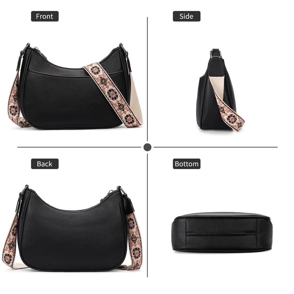 LEEXTON Women's Shoulder Bag, Large Capacity, Wide Strap, Crossbody Bag, Simple and Stylish, Perfect for Commuting, with Adjustable Strap