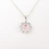 Natura Pink Cat's Eye Gemstone 925 Sterling Silver Handmade Leaf Pendant 1.62" CP-12-44