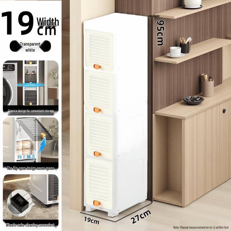 Large Capacity Floor-Standing Dustproof Gap Storage Cabinet for Bathroom
