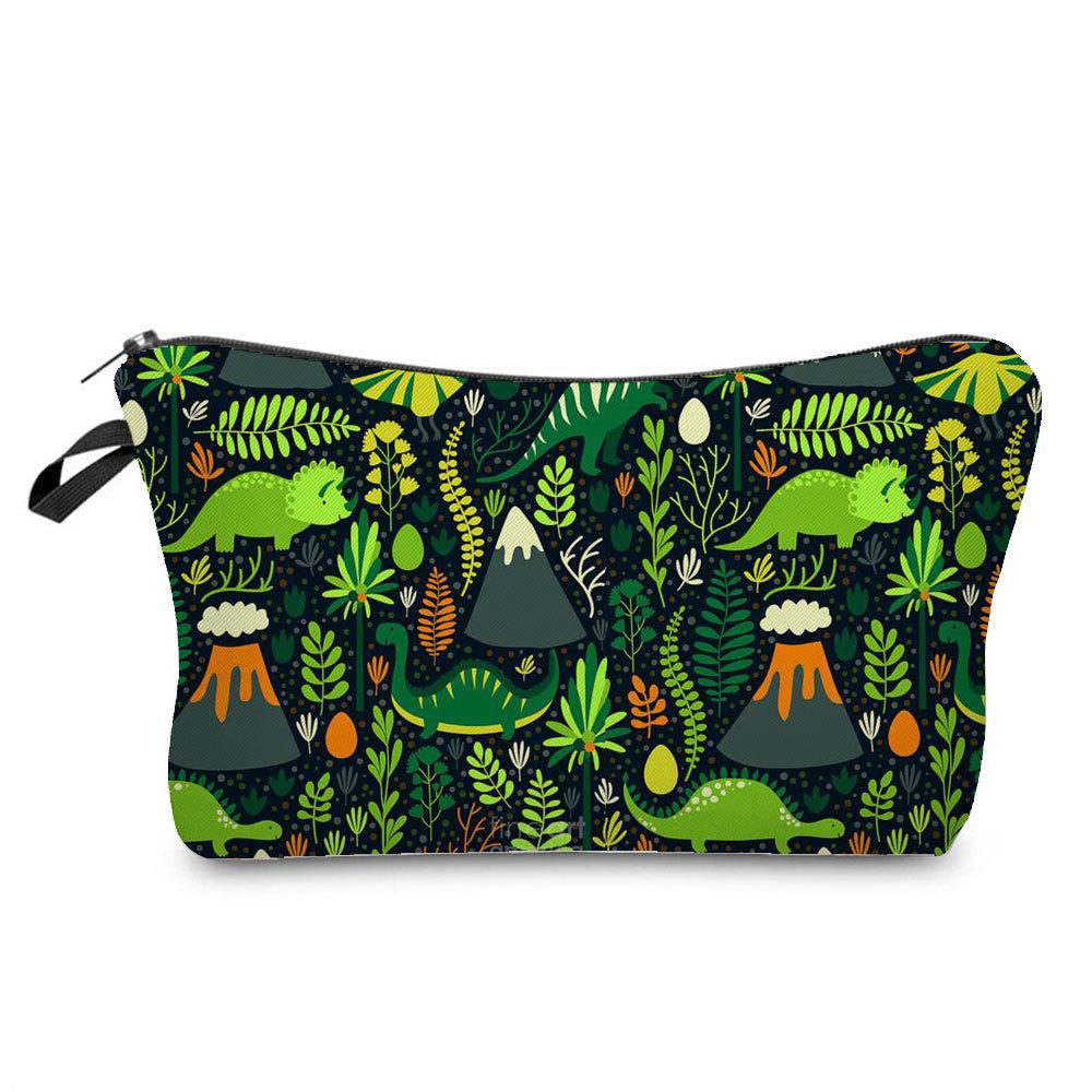 Women Dinosaur Print Cosmetic Bag Toiletries Organize Travel Storage Case