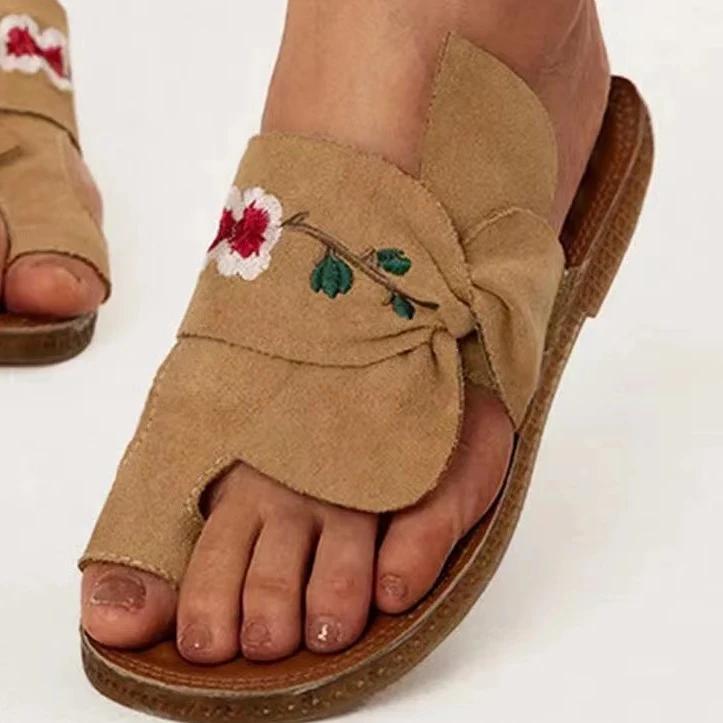 Fashion Women's Slippers 'Fashion Piece' 2024 Casual Comfort Soft Bottom Flat Slippers Open Toe Fish Mouth Plus Size Shoes With Flowers