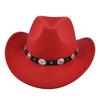 54-56-58 cm Unisex Western Cowboy Hat Vintage Roll Brim Felt Hat Suitable for, Western Cowboy Party, Bar Cowboy