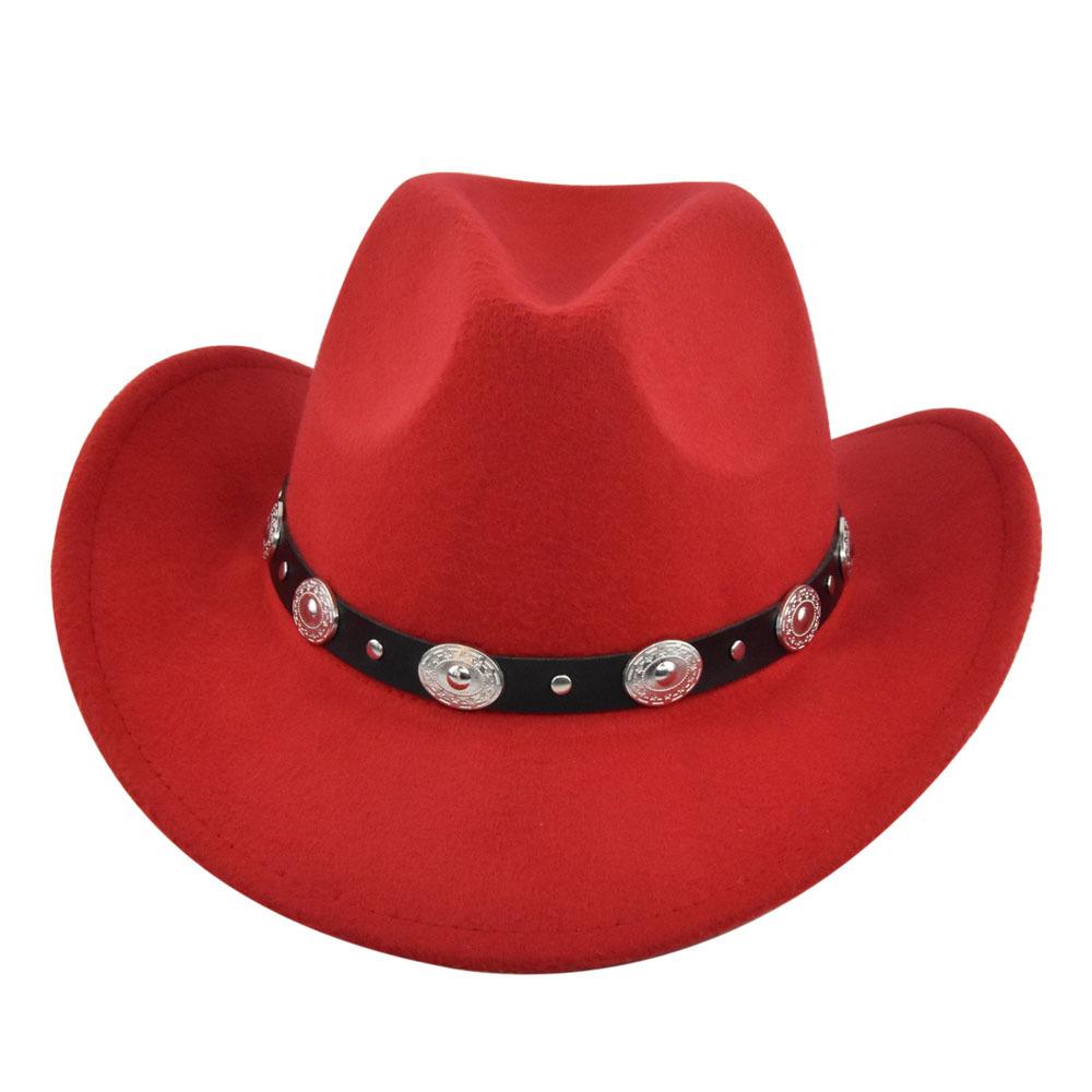 54-56-58 cm Unisex Western Cowboy Hat Vintage Roll Brim Felt Hat Suitable for, Western Cowboy Party, Bar Cowboy