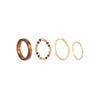 Colorful Retro Japanese-Korean Beaded Resin Acetate Wave Ring Set