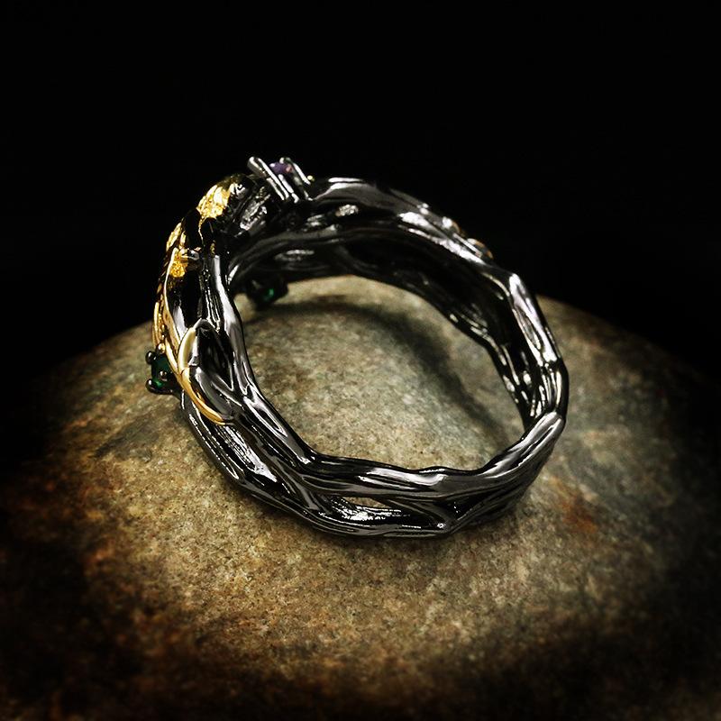 Creative and Lively Hummingbird Ring Between Fingers Korean Version of The Color of The Glue Contrasting Color Ring Goddess Jewelry Hot Sale