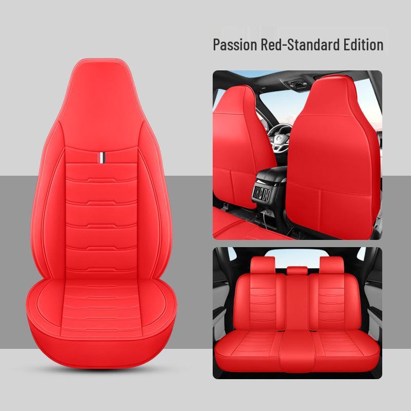 Universal Full Leather Sport Car Seat Cushion Cover - All-Season Fit